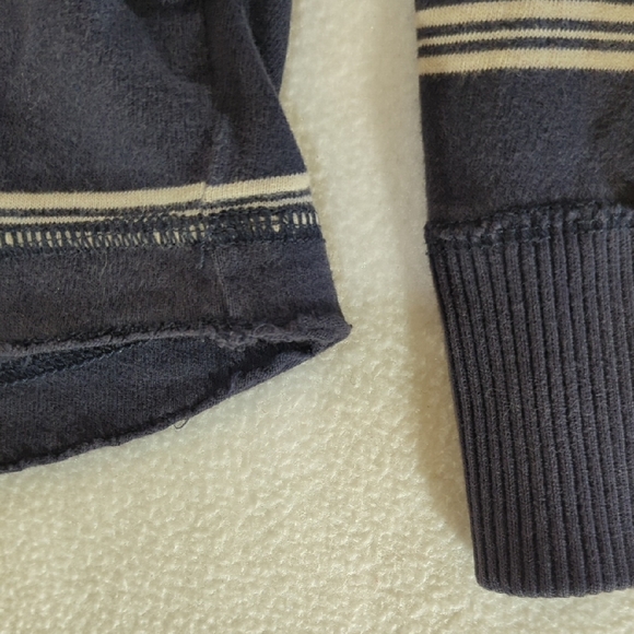 Y2K Hollister Dark Blue Striped Long Sleeve Tee Preppy School - Picture 4 of 8